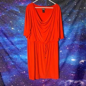 Soho Apparel- Red/Orange Long Sleeve Dress 3x